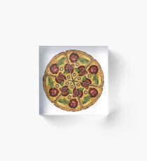 Pepperoni Pizza Acrylic Block