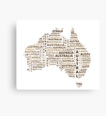 Map of continent Australia - illustration Canvas Print