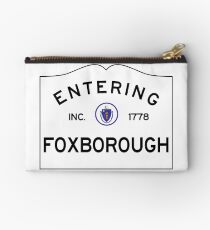 Entering Foxborough Massachusetts - Commonwealth of Massachusetts Road Sign Studio Pouch