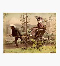 Geisha travelling by jinrikisha Photographic Print
