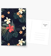 Dunkle tropische Blumen Postkarten
