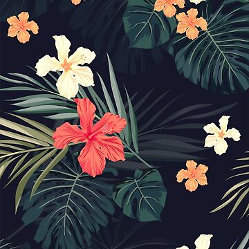 Artwork thumbnail, Dark tropical flowers by MrFreddie