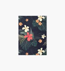 Dark tropical flowers Art Board Print
