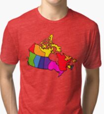 Rainbow Canada Map Tri-blend T-Shirt