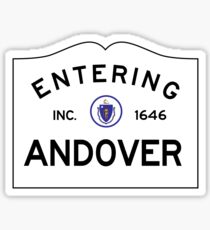 Entering Andover Massachusetts - Commonwealth of Massachusetts road sign. Sticker
