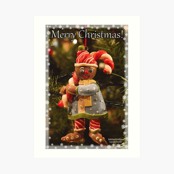 Gingerbread Man With Candy Art Print