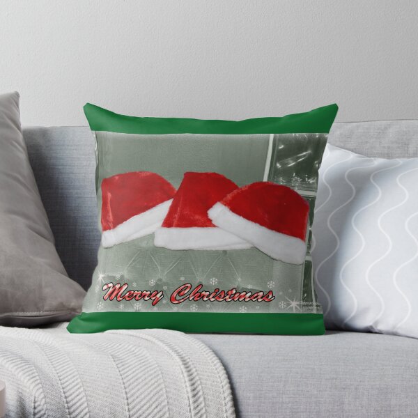 Santa Hats Throw Pillow