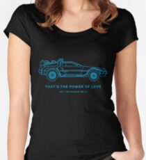 80's Sci-Fi Vehicle Series- BACK TO THE FUTURE Women's Fitted Scoop T-Shirt