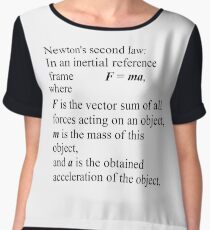 Newton's second law: In an inertial reference frame, F = ma Chiffon Top