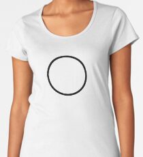 Black Outline Circle - Simplistic Design Women's Premium T-Shirt
