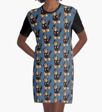 Funny Hovawart Cartoon Graphic T-Shirt Dress