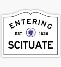 Entering Scituate Massachusetts - Commonwealth of Massachusetts Road Sign Sticker