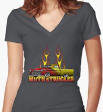 Mutha Trucker Women's Fitted V-Neck T-Shirt