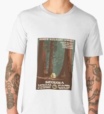 Vintage Travel Poster Sequoia National Park Men's Premium T-Shirt