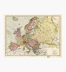 Atlas Map of Europe (1912) Photographic Print
