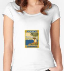 Jamaica The Gem Of The Tropics Vintage Travel Poster 1910 Women's Fitted Scoop T-Shirt