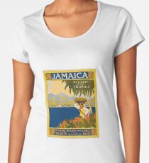 Jamaica The Gem Of The Tropics Vintage Travel Poster 1910 Women's Premium T-Shirt