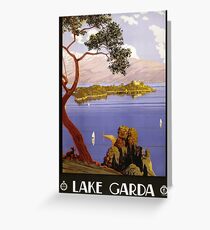 Vintage Travel Poster Lake Garda Italy 1924 Greeting Card