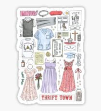 Pegatina Ilustración de objeto de película de Lady Bird - Greta Gerwig, Saoirse Ronan