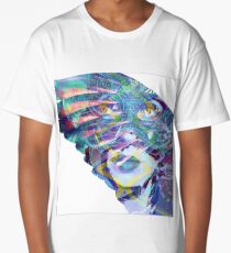 Lady with Mysterious Mask on a Wing Long T-Shirt