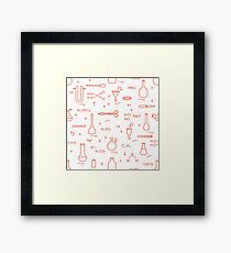 Chemistry, biology. Scientific, education elements Framed Print