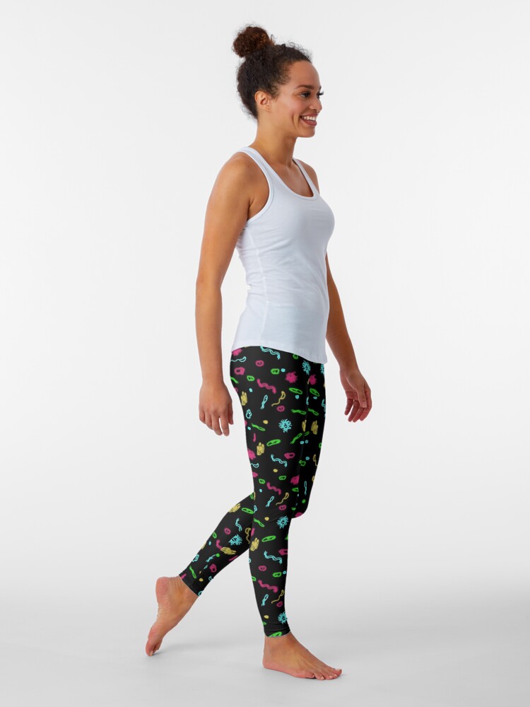 Alternate view of Fluorescent Microbes Leggings