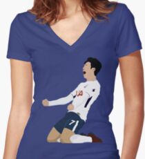 Son Heung Min Tottenham / Korea Original Design Women's Fitted V-Neck T-Shirt