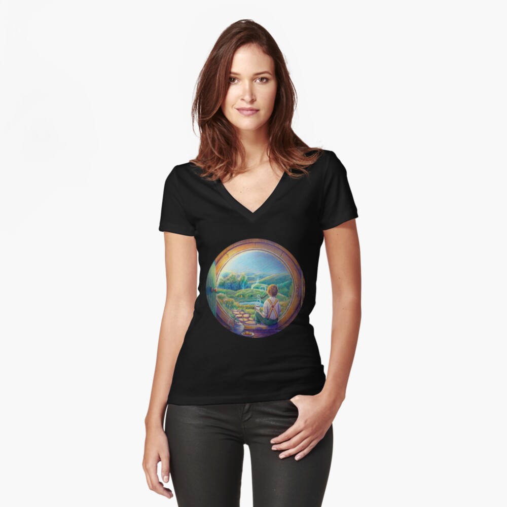 Tolkien Tea Time Fitted V-Neck T-Shirt