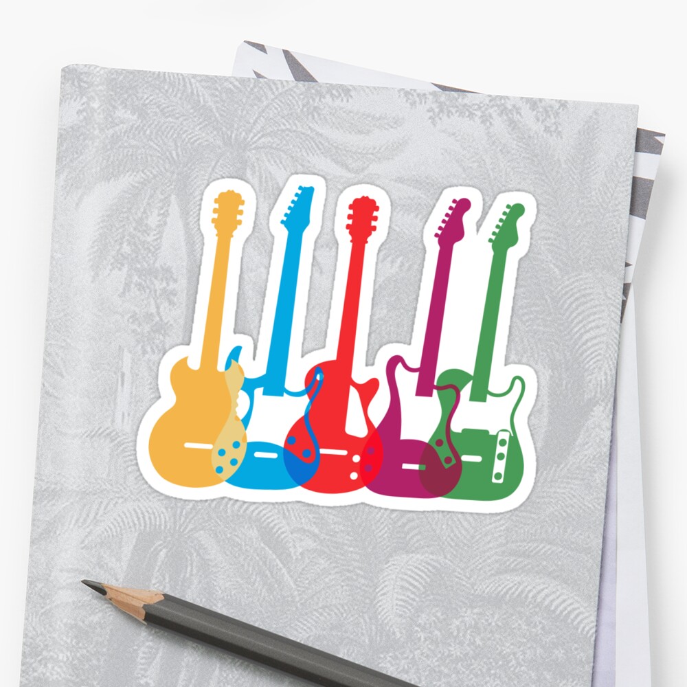 "Colored Electric Guitar guitarists tshirt guitar