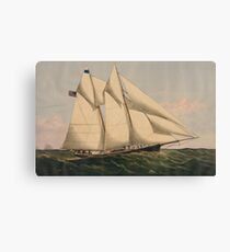 Vintage Illustration of a Schooner Sailboat (1867) Canvas Print