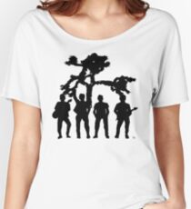 Camiseta ancha para mujer Estrellas de rock irlandés en blanco y negro