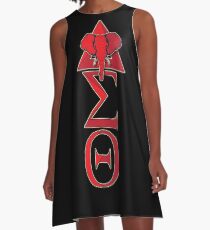 Elephant Delta Triangle Sigma Red Theta T-Shirt 2 A-Line Dress