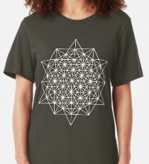64 cell grid (dark background) Slim Fit T-Shirt