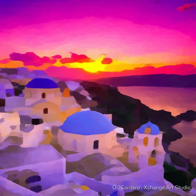 Greek Islands Painting & Mixed Media Canvas Prints Redbubble