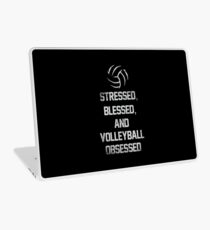 Stressed, Blessed, And Volleyball Obsessed Funny Volleyball Quotes Laptop Skin