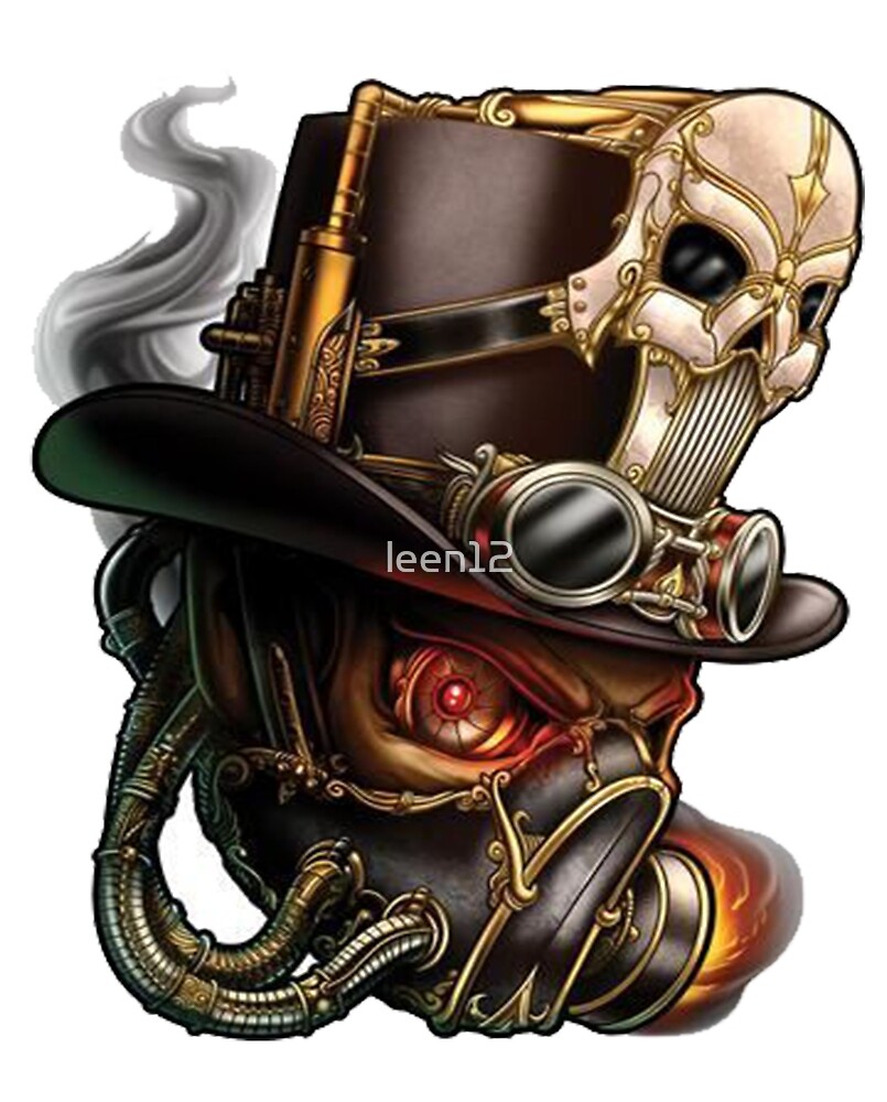 "SteamPunk Skull" by leen12 Redbubble