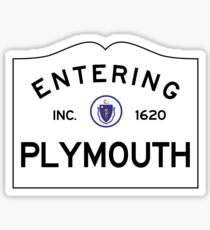 Entering Plymouth Massachusetts - Commonwealth of Massachusetts Road Sign Sticker