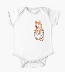 Pocket Cute Akita Puppy One Piece - Short Sleeve