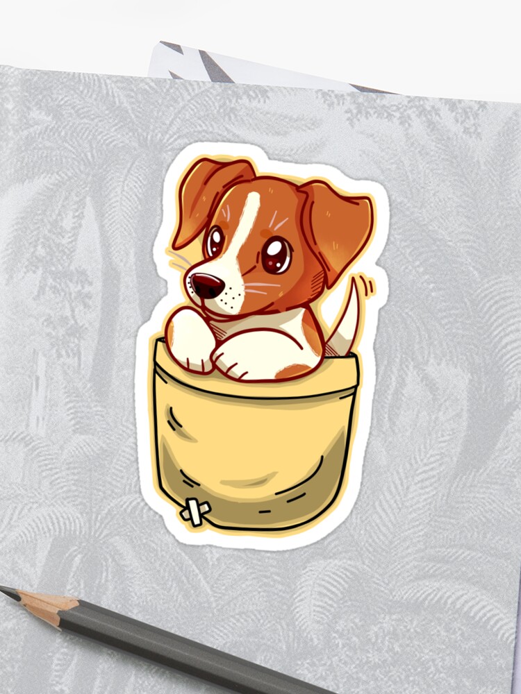 Pocket Cute Jack Russell Terrier Sticker By Techranova