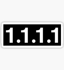 1.1.1.1 White on Black Sticker