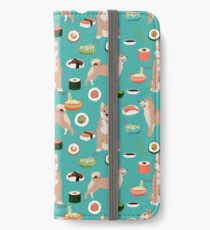 shiba inu sushi dog breed pet dog art iPhone Wallet/Case/Skin