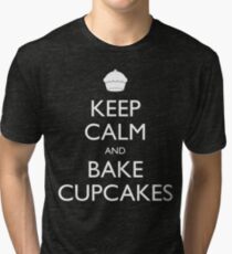 Keep Calm and Bake Cupcakes Tri-blend T-Shirt