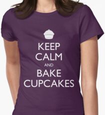Keep Calm and Bake Cupcakes Women's Fitted T-Shirt