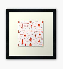 Chemistry, biology. Scientific, education elements Framed Print
