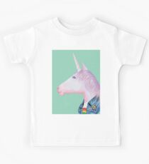 Horse unicorn dressed up in style of 90's. Furry art illustration. Fashion animals. Kids Tee