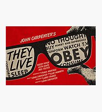 They Live alternative movie poster Photographic Print