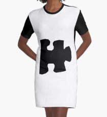 Puzzle Piece Graphic T-Shirt Dress