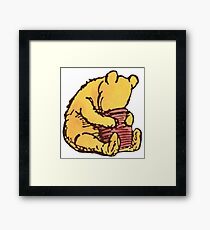 Pooh Bear Honey Pot Vintage Framed Print