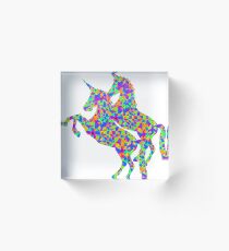 Psychedlic Unicorns Acrylic Block