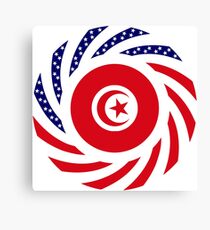 Tunisian American Multinational Patriot Flag Series Canvas Print